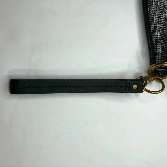 NEW FOSSIL 3 PC IVY TRIPLE BLACK+GRAY CANVAS ZIP‎ CLUTCH,WRISTLET,BAG,PURSE BLUE - Picture 6 of 8